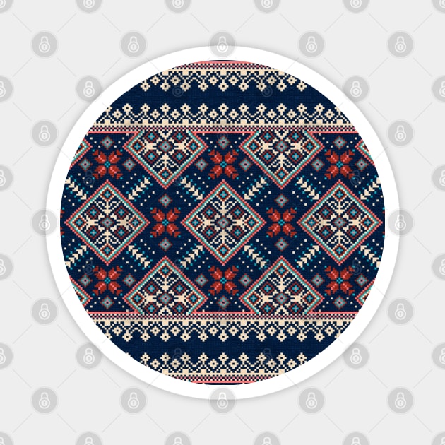 Ethnic Slavic pixel carpet texture #2 Magnet by GreekTavern